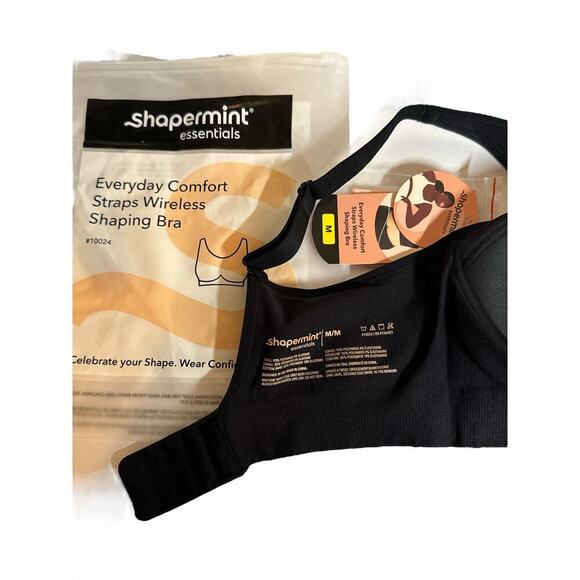 Shapermint Women's Everyday Comfort Straps Wireless Shaping Bra Size M Black NWT - Picture 7 of 9